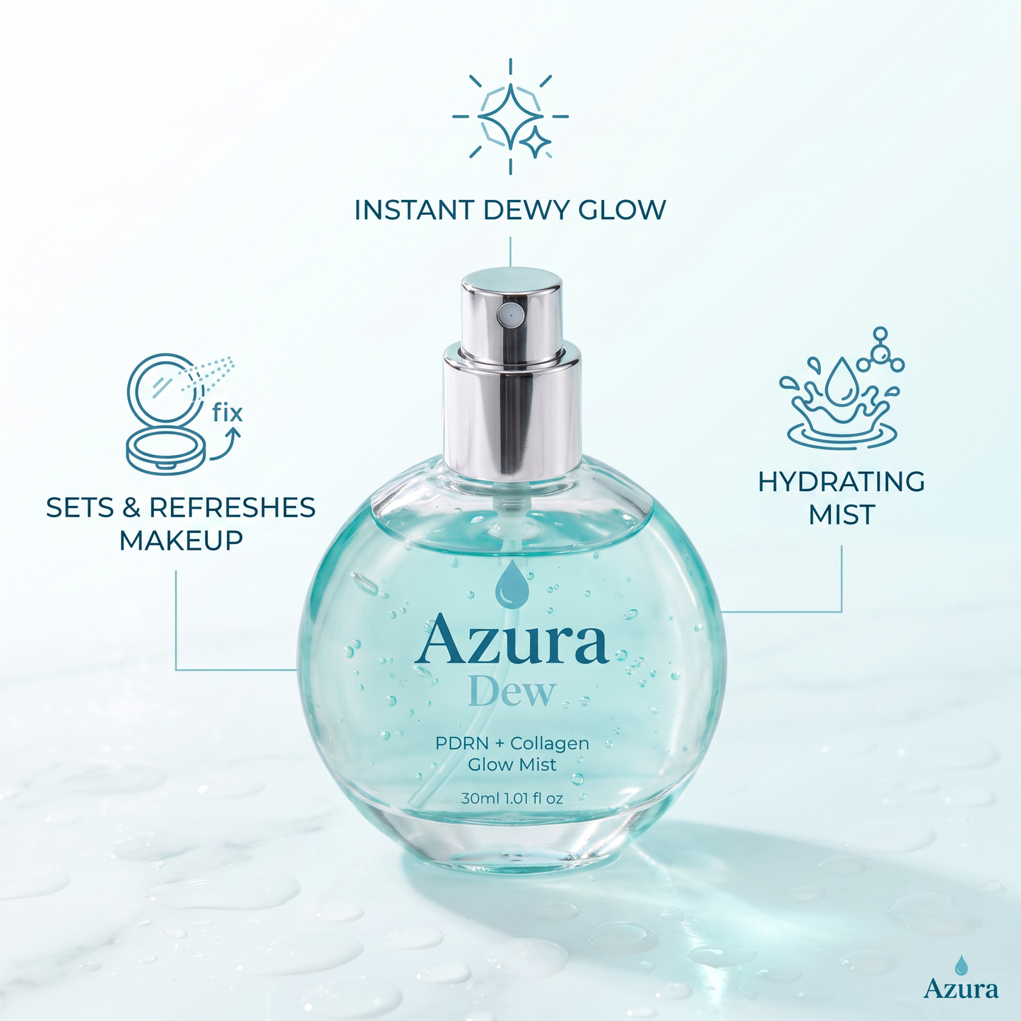 Azura Dew benefits: instant dewy glow, sets makeup