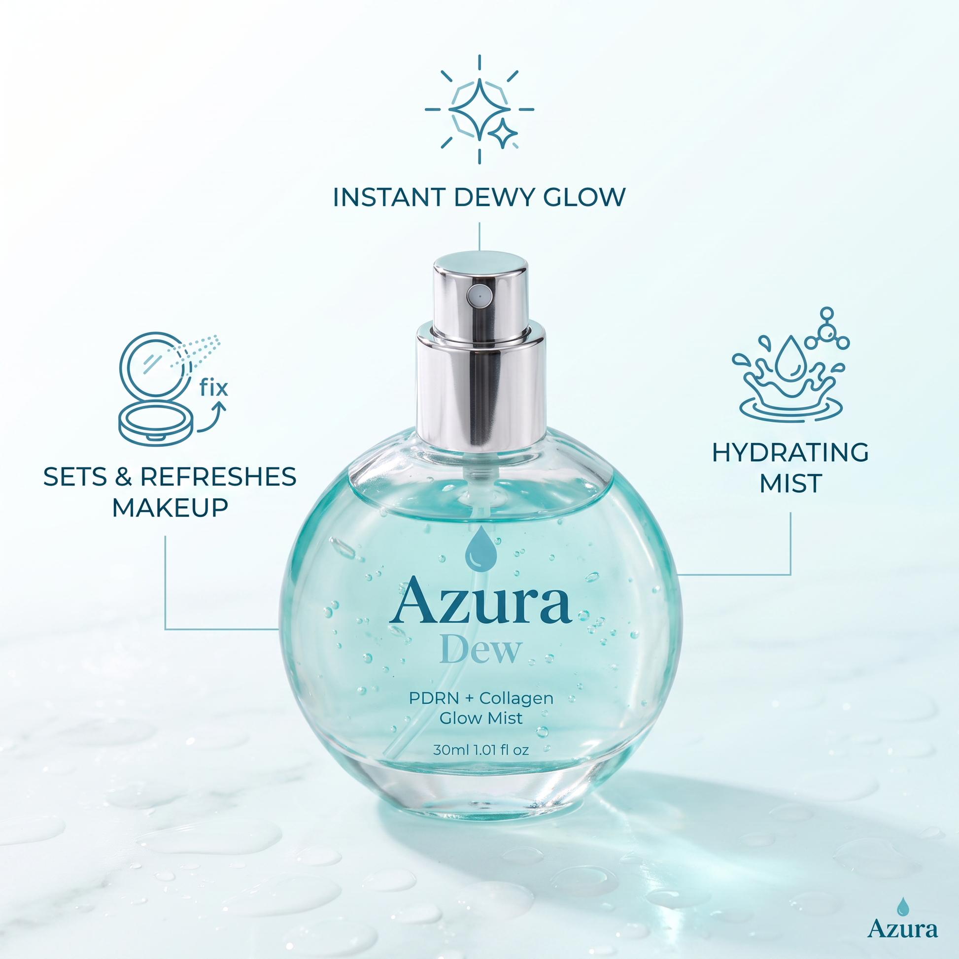 Azura Dew benefits: instant dewy glow, sets makeup