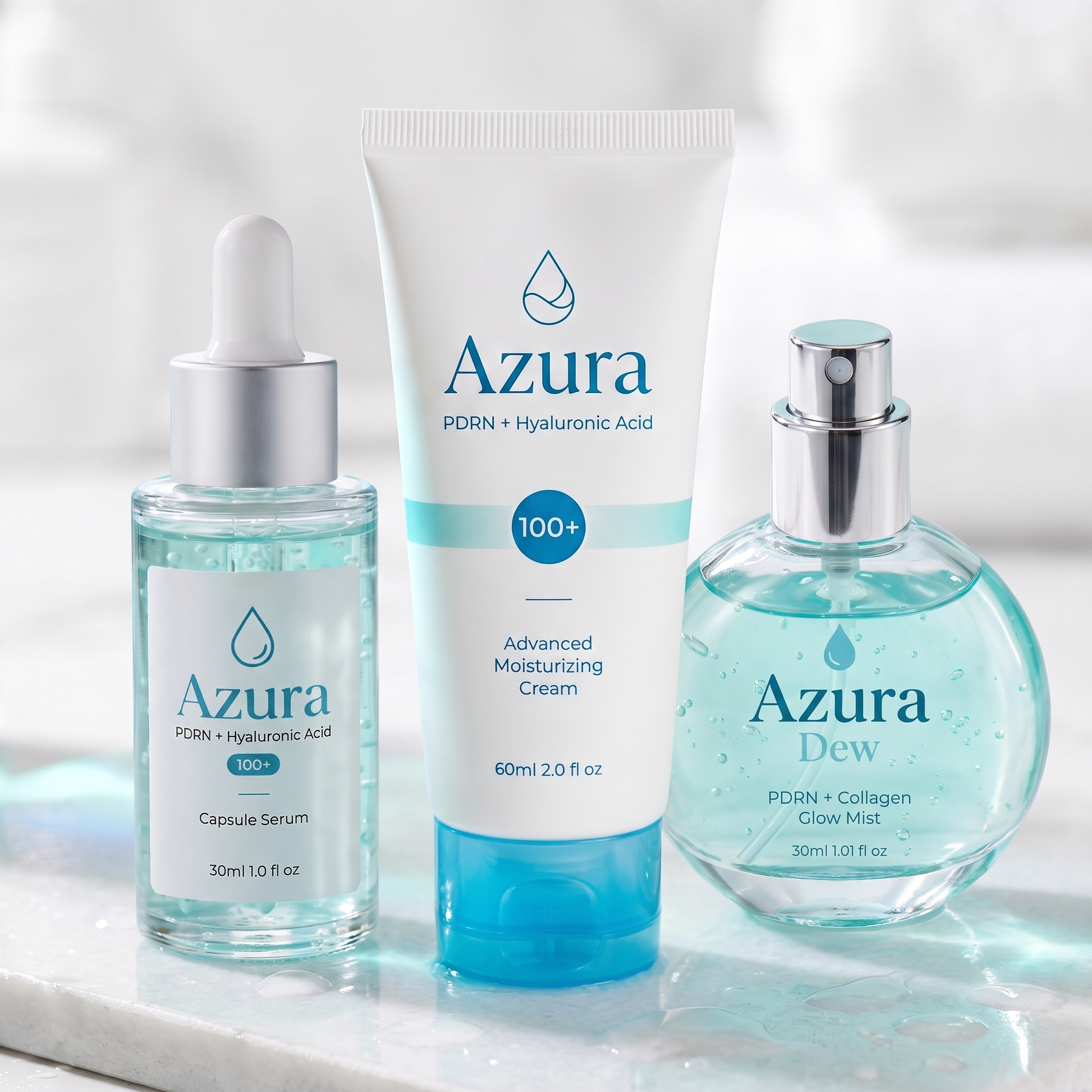 Azura Trio: serum, cream and glow mist set