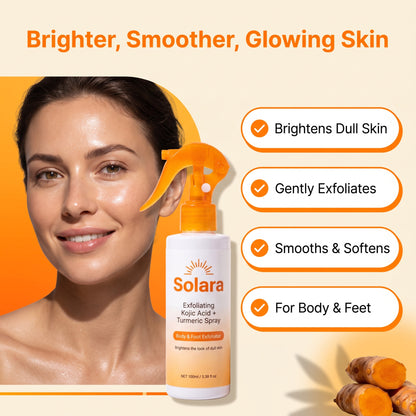 Solara benefits: brightens dull skin, gently exfoliates, smooths and softens