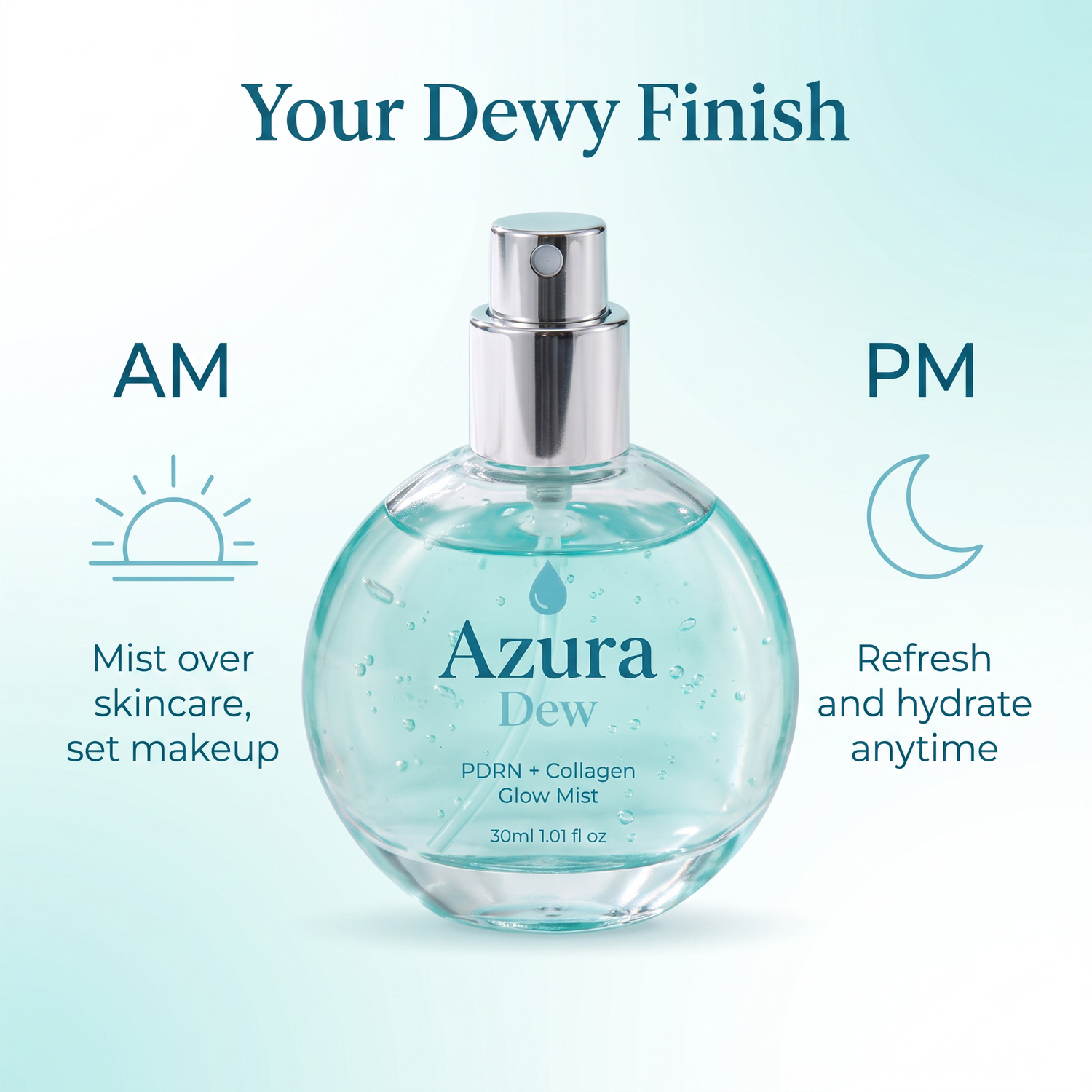 Azura Dew daily dewy finish routine