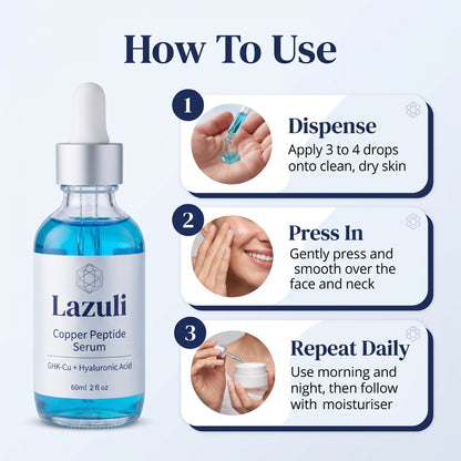How to use Lazuli serum: dispense, press in, repeat daily