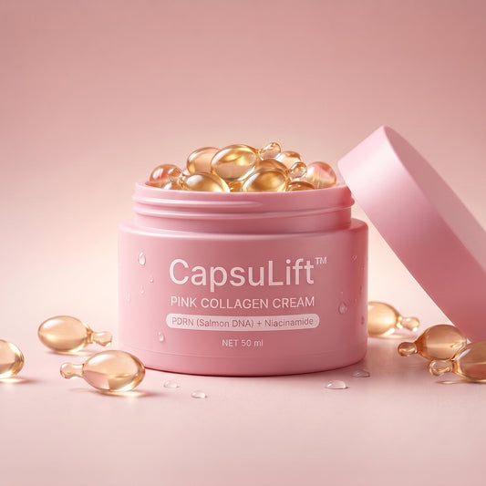 CapsuLift jar with gold collagen capsules