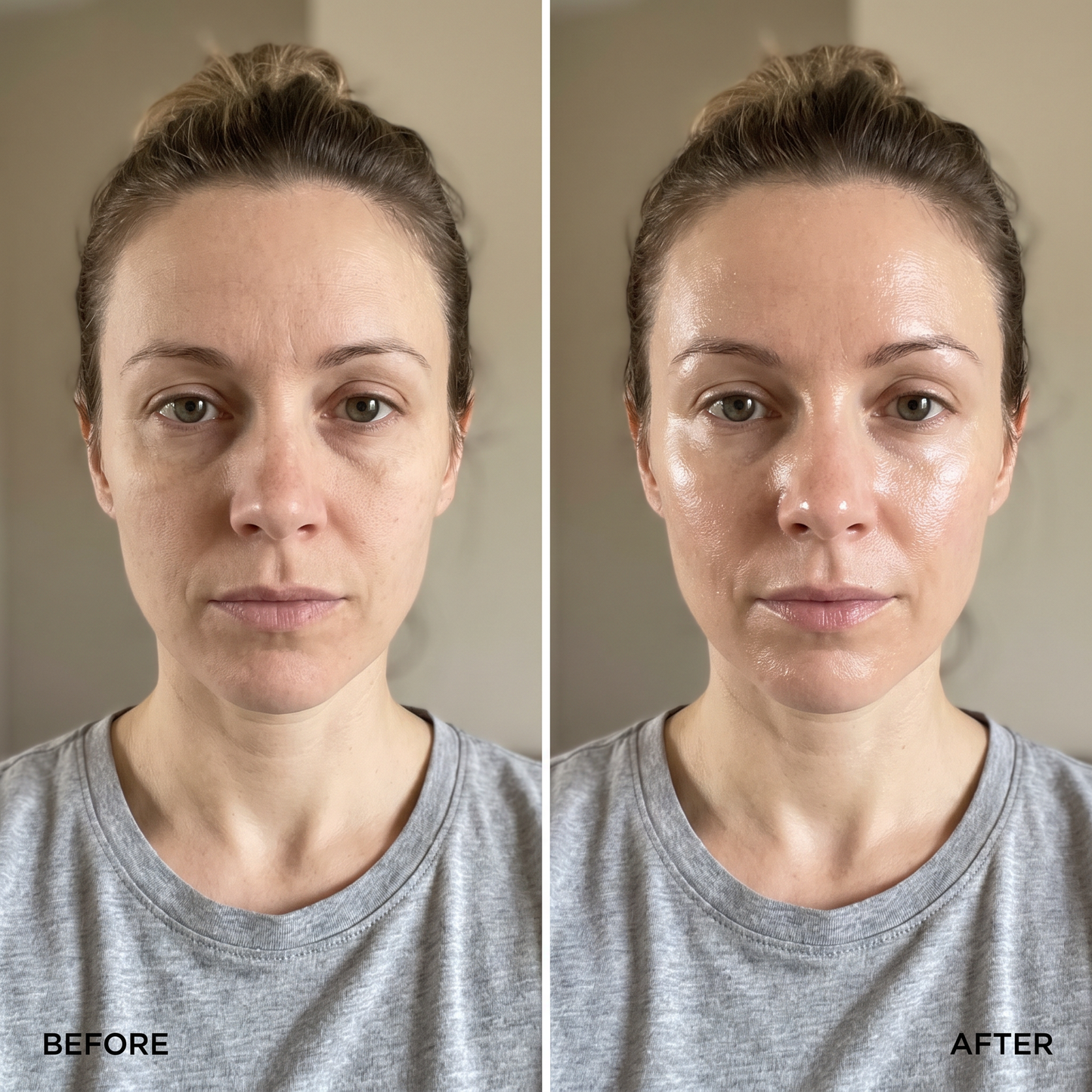 Dewlace before and after instant dewy glow