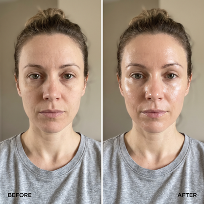 Dewlace before and after instant dewy glow