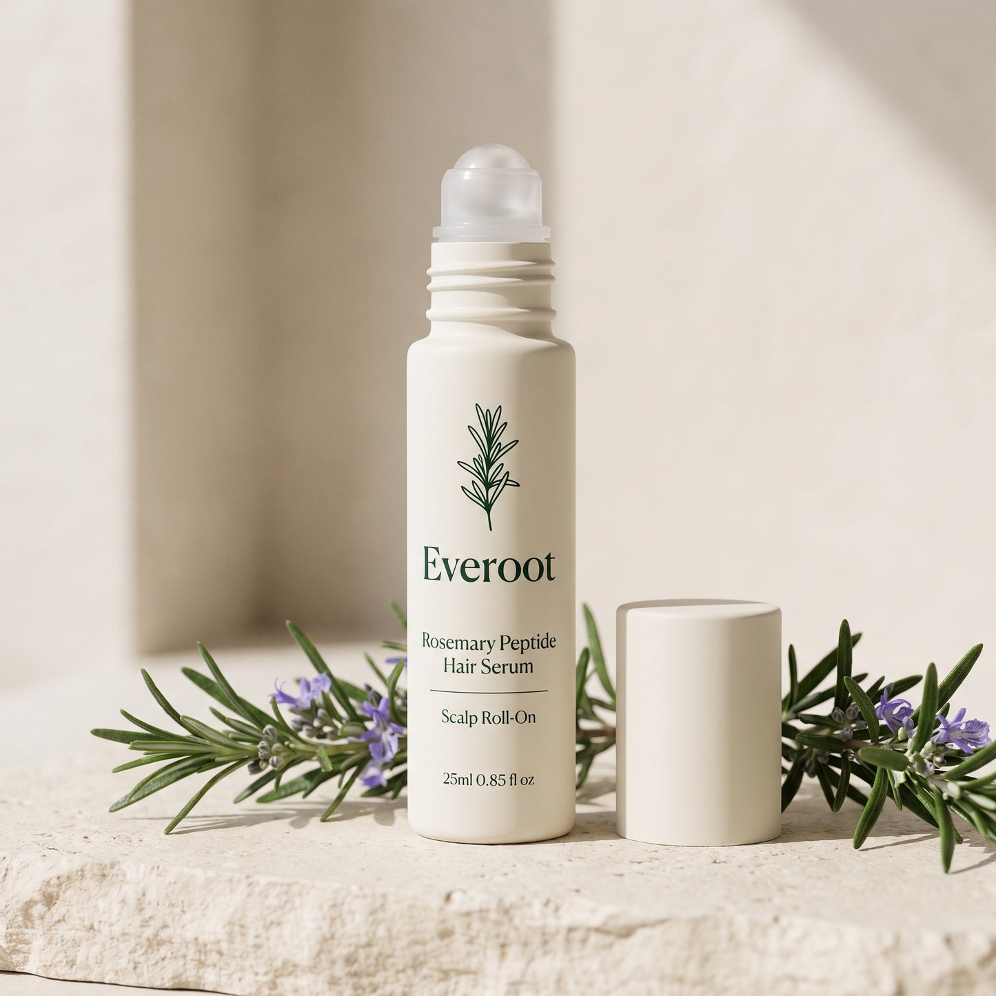 Everoot Rosemary Peptide Hair Serum roll-on bottle