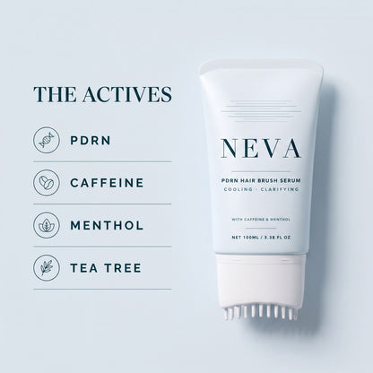 NEVA key actives: PDRN, caffeine, menthol and tea tree