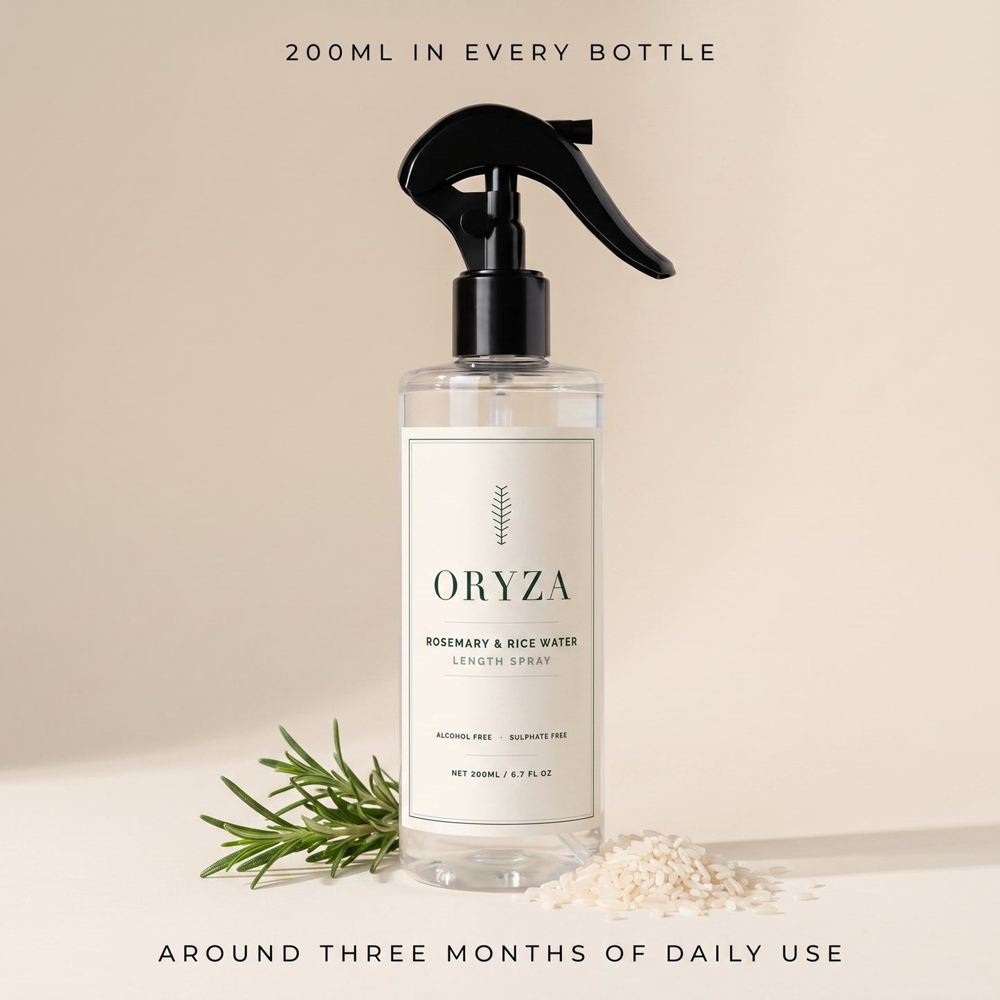 200ml in every bottle, around three months of daily use