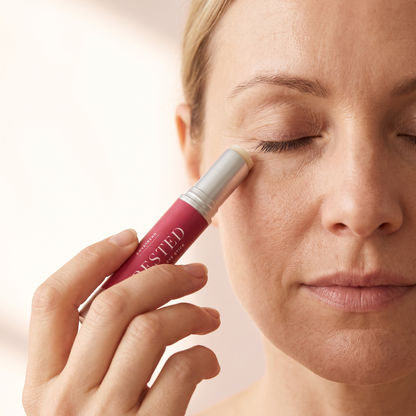 RESTED retinol eye stick in use
