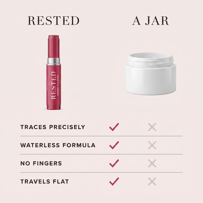 RESTED stick vs an ordinary jar of eye cream