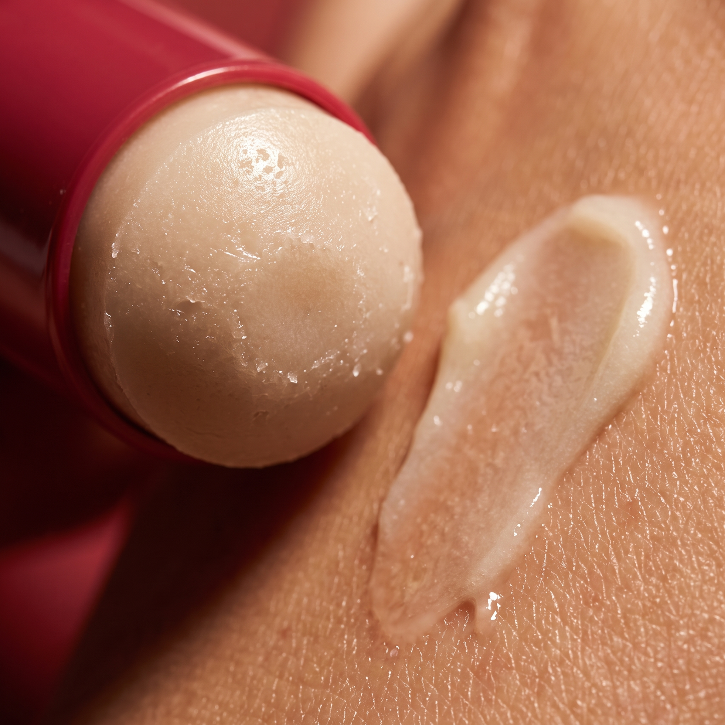 RESTED balm texture, with a swatch softening on skin