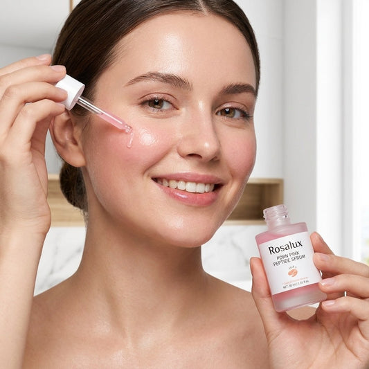 Rosalux PDRN Pink Peptide Serum in use